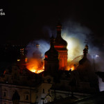 Пожежа в Успенському соборі Лаври після нічного удару по Києву